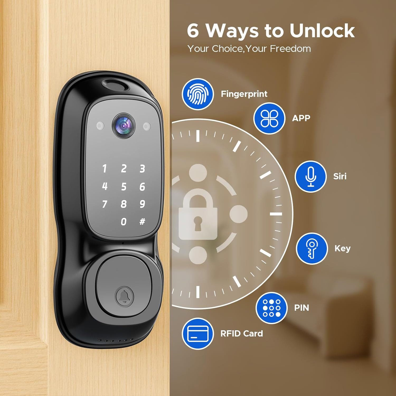 Tuya Wifi Smart Door Lock ‎Cam - Electronics & Tech Gadgets recension och pris