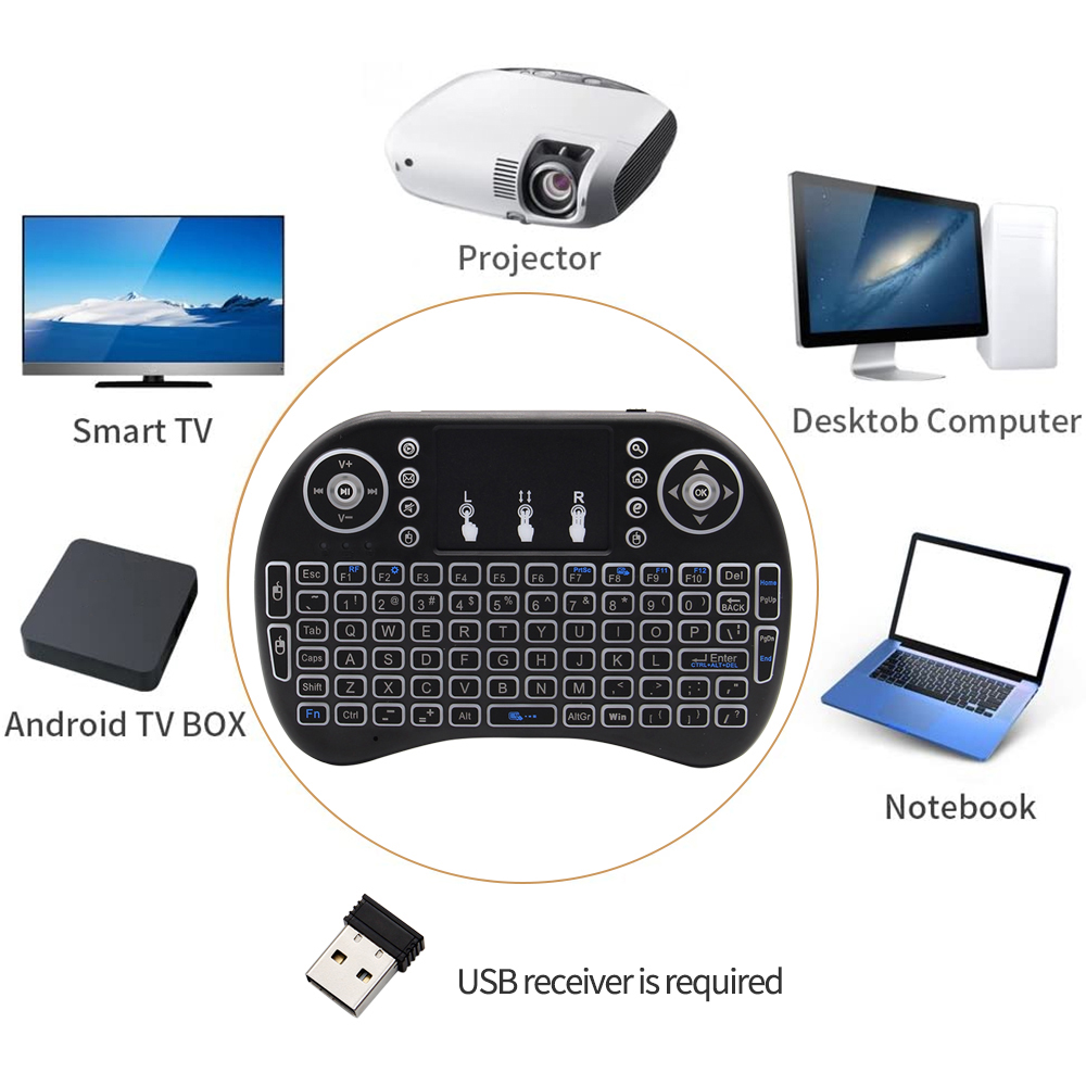 Backlit English Russian French - Wireless Keyboard Mini recension och pris