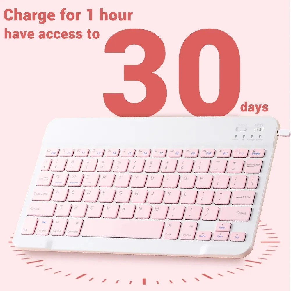Hebrew Bluetooth Keyboard 10in - Wireless Keyboard Mini recension och pris