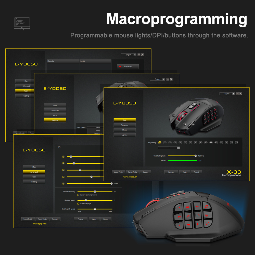 E-YOOSO X-33 RGB USB 2.4G Wire - Auto Mouse Mover recension och pris